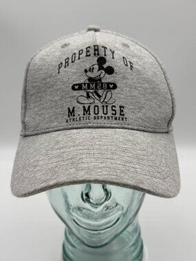 Disney Property of M. Mouse Mickey Hat Gray One Size Adjustable Strapback Cap